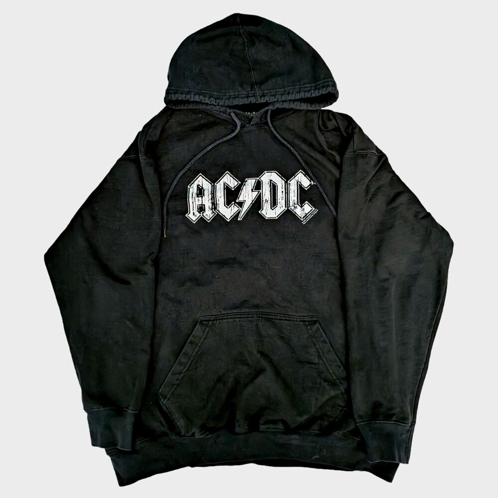 Vintage AC/DC Pullover Hoodie Mens M 2005 Band Rock Y2K Graphic Music Merch